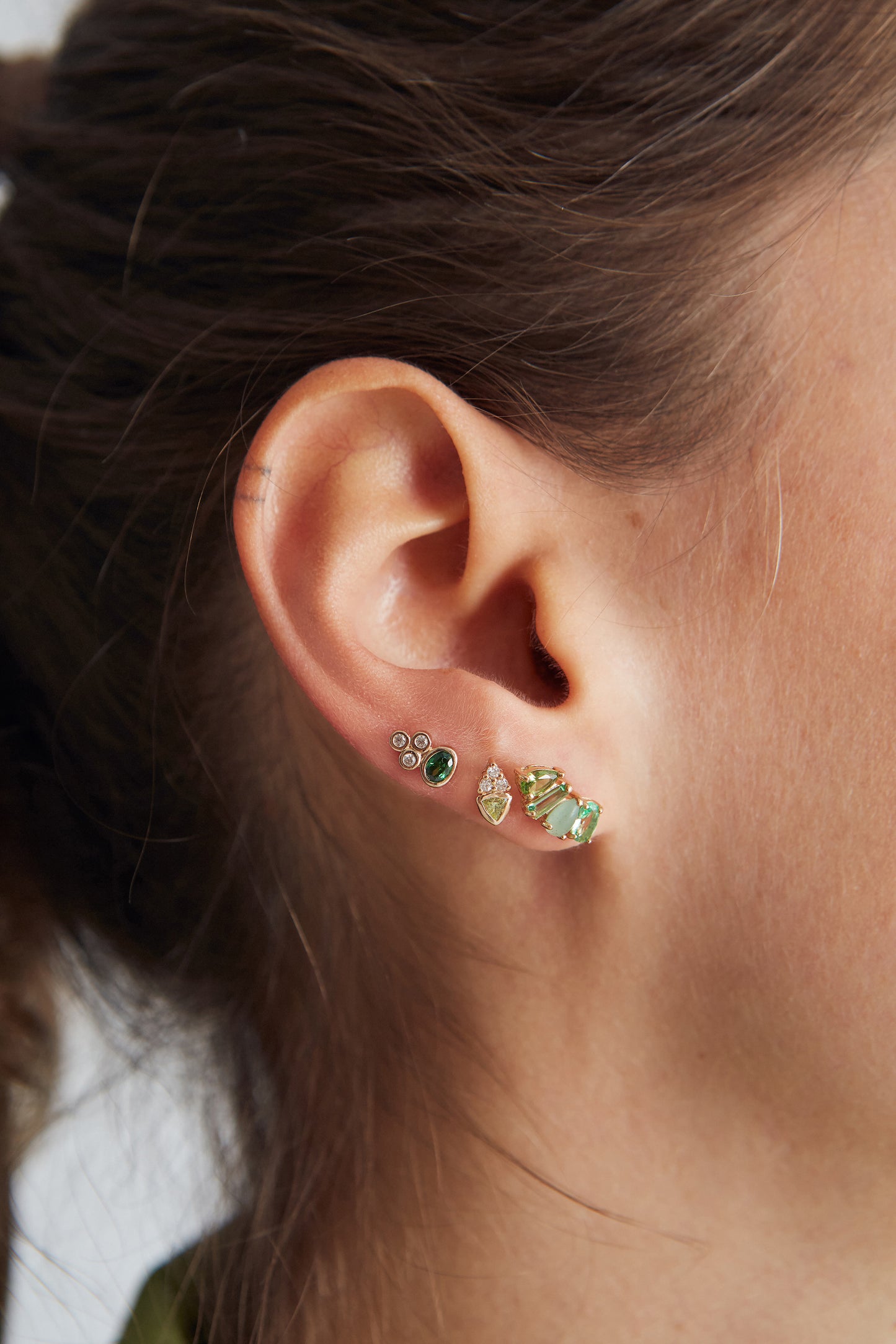 DARK GREEN SINGLE EARRING